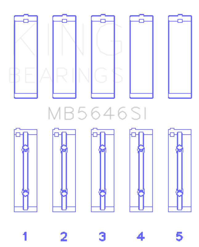 King Engine Bearings Toyota 1AZFE / 2 AZFE (Size +0.75mm) Crankshaft Main Bearing Set