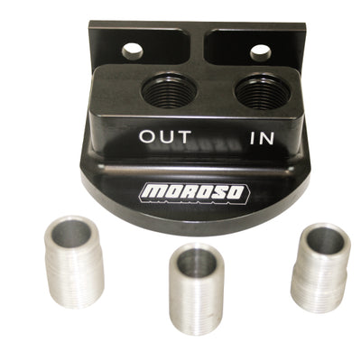 Moroso Remote Spin On Oil Filter Mount - 13/16in & 3/4in & 22mm Oil Filters