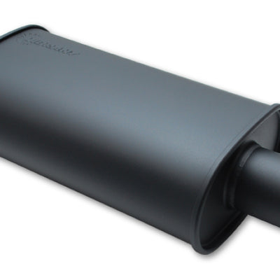 Vibrant StreetPower FLAT BLACK Oval Muffler with Single 3in Outlet - 2.25in inlet I.D.