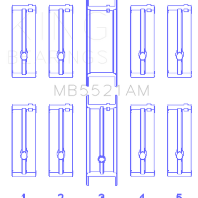 King Engine Bearings Chrysler 2.2L Main Bearing Set