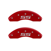 MGP 4 Caliper Covers Engraved Front & Rear Monte Carlo style/SS Red finish silver ch