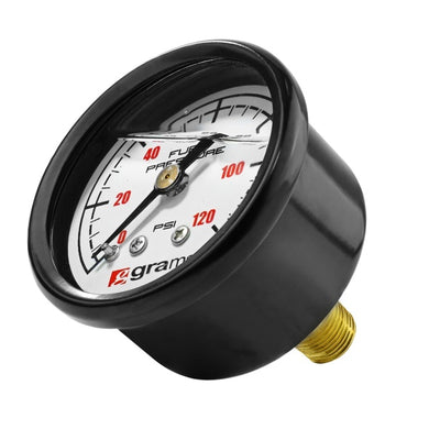 Grams Performance Universal 0-120 PSI Fuel Pressure Gauge - White Face