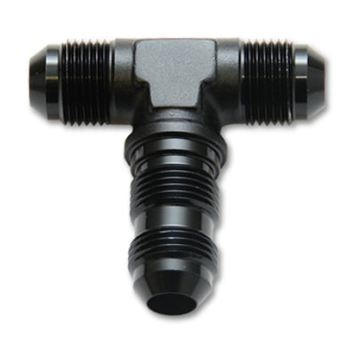 Vibrant -3AN Bulkhead Adapter Tee Fitting - Anodized Black Only