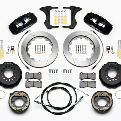 Wilwood AERO4 Rear Kit 14.00 2005-2014 Mustang w/ BMR Suspn. w/Lines