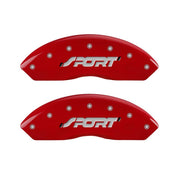 MGP 4 Caliper Covers Engraved Front & Rear SPORT Red finish silver ch