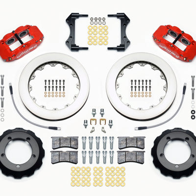 Wilwood Narrow Superlite 4R Front Hat Kit 12.88in Red 76-77 Ford Bronco Dana 44 w/Lines