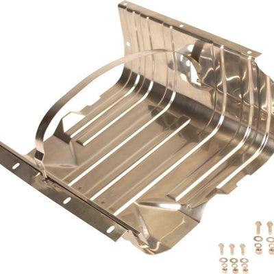 Kentrol 76-90 Jeep CJ/Wrangler YJ Gas Tank Skid Plate with strap - Polished Silver