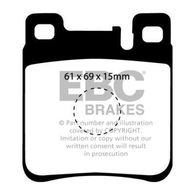 EBC 05-06 Chrysler Crossfire 3.2 SRT6 Greenstuff Rear Brake Pads