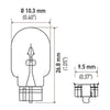 Hella Bulb 194 12V 4W W2.1x9.5d T3.25 (Min. Order QTY 10)