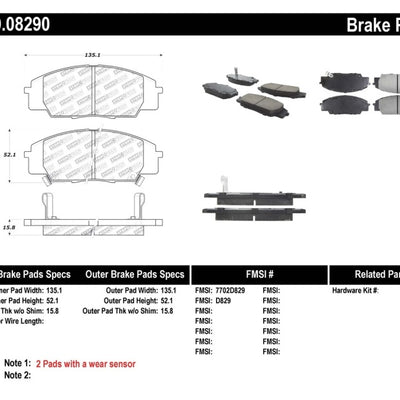 StopTech Performance 00-09 S2000/06+ Civic Si/02-06 RSX-S (non base) Front Brake Pads