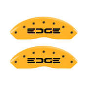 MGP 4 Caliper Covers Engraved Front & Rear Edge Yellow Finish Black Char 2008 Ford Edge