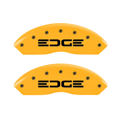 MGP 4 Caliper Covers Engraved Front & Rear Edge Yellow Finish Black Char 2008 Ford Edge