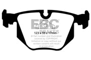 EBC 94-99 BMW M5 3.8 (E34) Redstuff Rear Brake Pads