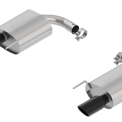 Borla Atak S Rear Section 15-17 Ford Mustang GT 5.0L V8 MT/AT 2.5in pipe 4in tip (Black Chrome)
