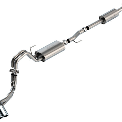 Borla F-150 2021 2.7L/3.5L 4dr CC SB EC STB Lari/King R/Plnum/LTD 3/2.25 DSE CB Touring CHR Tips