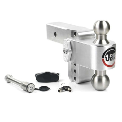 Weigh Safe 180 Hitch 4in Drop Hitch & 2.5in Shank (10K/18.5K GTWR) w/WS05 - Aluminum