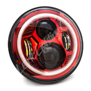 Letric Lighting 7in Red Color Collection LED Headlamp with Full Halo