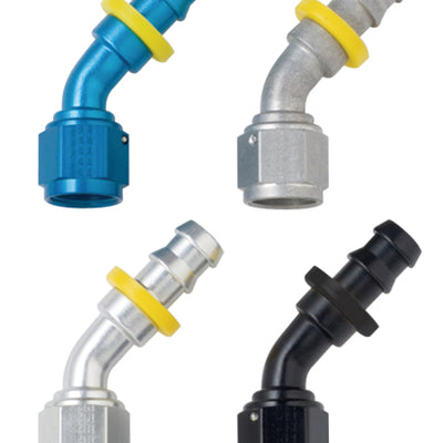 Fragola -6AN Push-Lite End 45 Degree - Blue