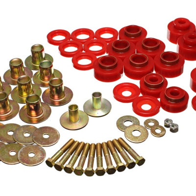 Energy Suspension 68-72 Chevy Chevelle/Monte Carlo/Malibu/El Camino Red Body Mount Set