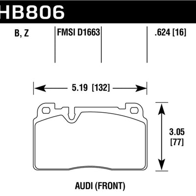 Hawk 16-17 Audi A6 Performance Ceramic Street Front Brake Pads