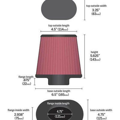 K&N Universal Chrome Filter GM TPI Custom - Oval Flange