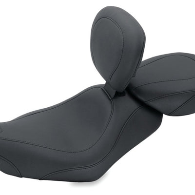 Mustang 04-21 Harley Sportster Wide Tripper Solo Seat w/Driver Backrest - Black