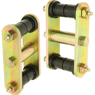 RockJock 76-86 CJ HD Leaf Spring Shackles Front w/ Urethane Bushings HD Greasable Bolts Pair