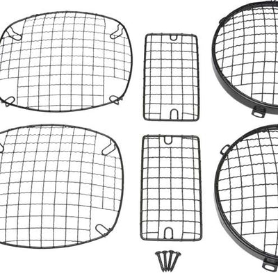 Kentrol 97-06 Jeep Wrangler TJ Wire Mesh Guard Set 6 Pieces - Powdercoat Black