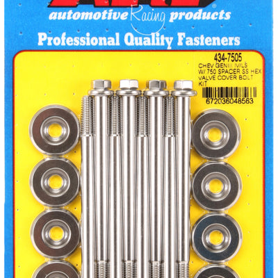 ARP Small Block Chevy GENIII/IV LS Series .750 Spacer Hex Valve Cover Bolt Kit - Stainless Steel
