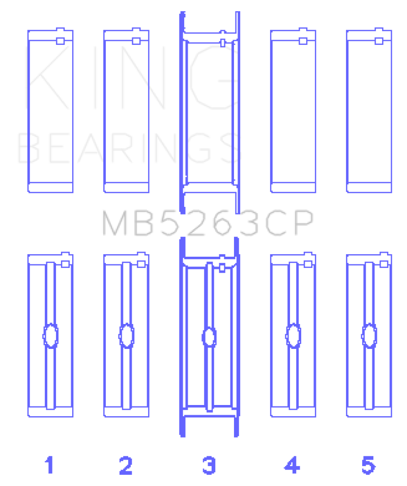 King Engine Bearings Ford Eng 445 T/Dies Crankshaft Main Bearing Set (Set of 5)