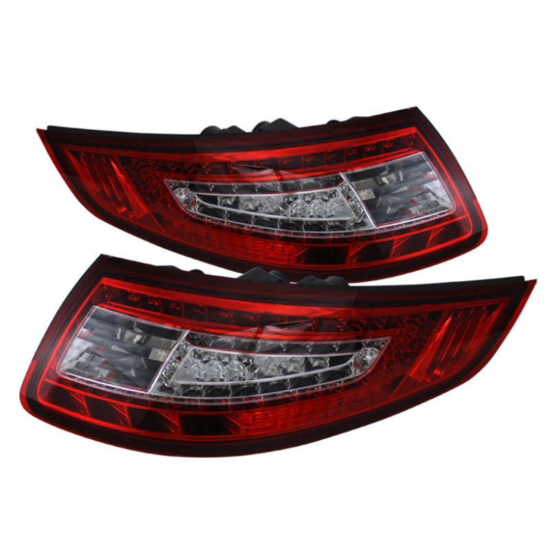 xTune Porsche 911 997 05-08 LED Tail Lights Red Clear ALT-ON-P99705-LED-RC