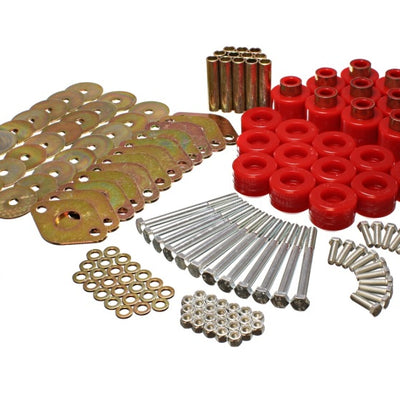 Energy Suspension Body Mount Set 1in Lift W/Hardware  - Red