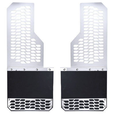 Putco 2020 Chevy Silv/Sierra HD Dually - (Rear) - Set of 2 Mud Skins - Brushed SS w/ Hex Shield