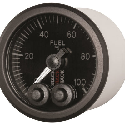 Autometer Stack Instruments Pro Control 52mm 0-100 PSI Fuel Pressure Gauge - Black (1/8in NPTF Male)