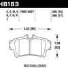 Hawk 01 Mustang Bullitt 4.6L/94 Cobra 5.0L/96-99 & 01 & 03-04 Cobra 4.6L Black Rear Race Brake Pads