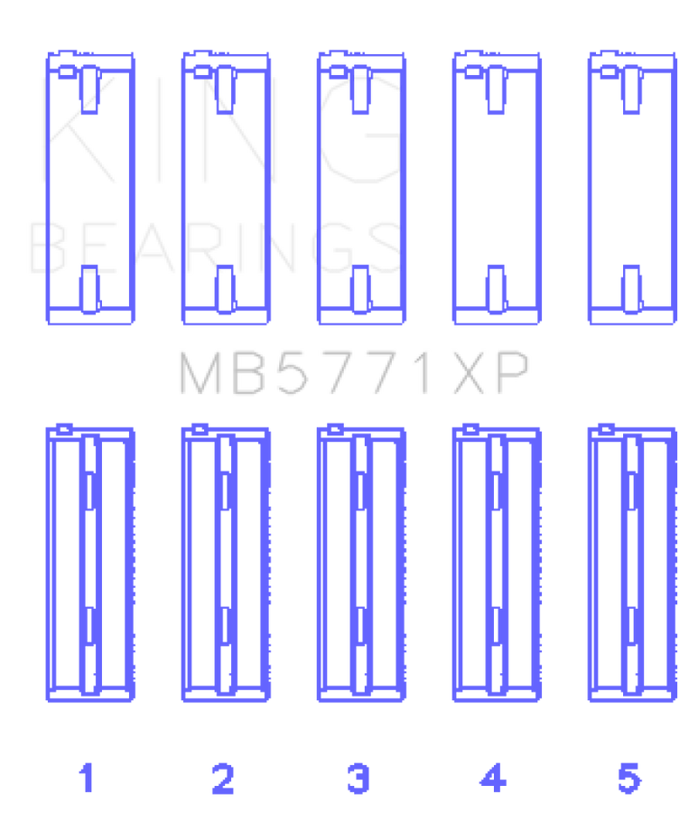 King Engine Bearings Hyundai G4KF Main Bearing Set - Size +0.25mm