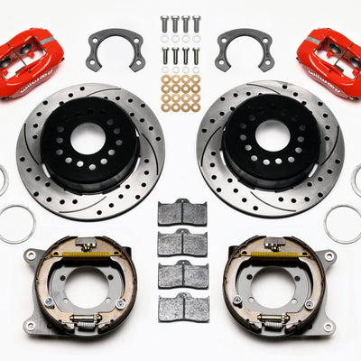 Wilwood Forged Dynalite P/S Park Brake Kit Drilled Red Ford 8.8 Special w/2.50in Offset-5 Lug