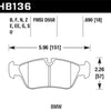 Hawk 01-06 BMW 325CI L6-2.5L DTC-70 Race Front Brake Pads