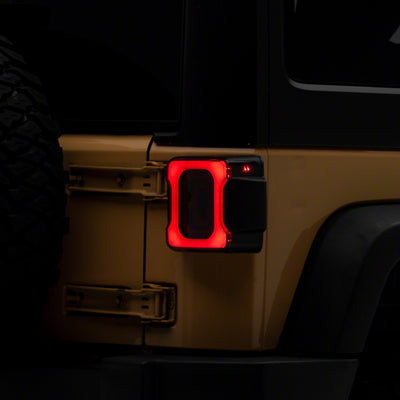 Raxiom 07-18 Jeep Wrangler JK Axial Series Carver LED Tail Lights- Blk Housing (Smoked Lens)