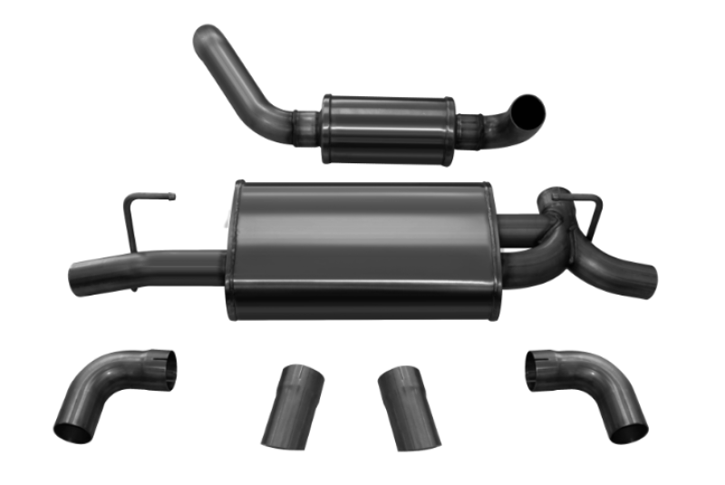 Corsa 2018-2025 Jeep Wrangler JL 2.5in Dual Rear Turn Down Exit Black Touring Axle-Back Exhaust