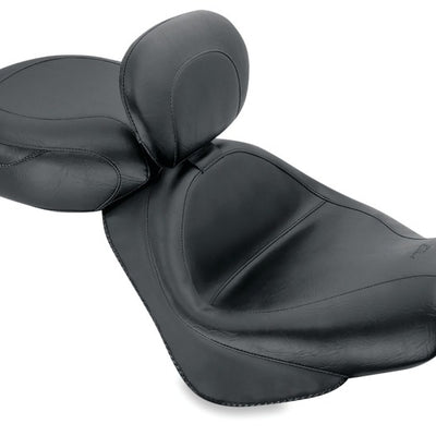 Mustang 02-08 Honda VTX1800 Retro, S, T Wide Touring 2PC Seat w/ Driver Backrest - Black