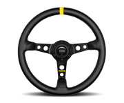 Momo MOD07 Steering Wheel 350 mm -  Black Leather/Black Spokes/1 Stripe
