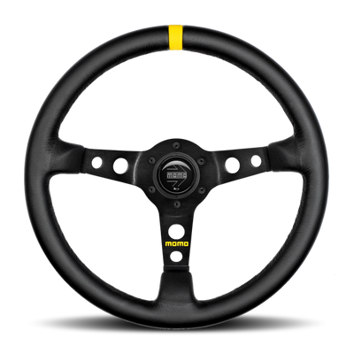 Momo MOD07 Steering Wheel 350 mm -  Black Leather/Black Spokes/1 Stripe