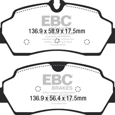 EBC 2015+ Ford Transit 150 SRW Yellowstuff Rear Brake Pads