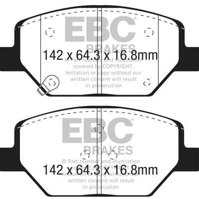 EBC 2018+ Chevrolet Equinox 1.5L Turbo (J17) Yellowstuff Front Brake Pads