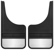 Husky Liners Universal 12in Wide Black Rubber Front Mud Flaps w/ Weight