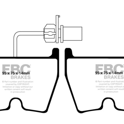 EBC 06-09 Audi RS4 4.2 (Cast Iron Rotors) Redstuff Front Brake Pads