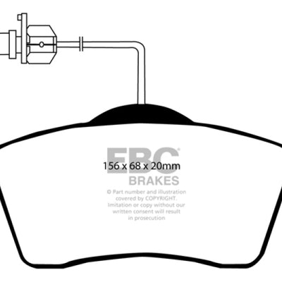 EBC 00 Volkswagen Eurovan 2.8 (ATE) with Wear Leads Greenstuff Front Brake Pads