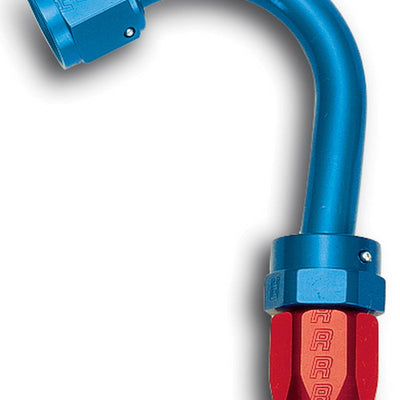 Russell Performance -6 AN Red/Blue 150 Degree Full Flow Swivel Hose End (With 1in Radius)