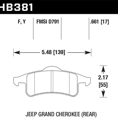 Hawk 99-04 Jeep Grand Cherokee LTS Street Rear Brake Pads